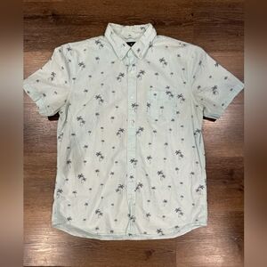 American Eagle Outfitters Light Blue Palm Print Shirt